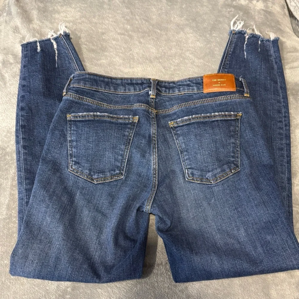 Zara Skinny Distressed Raw Hem Jeans